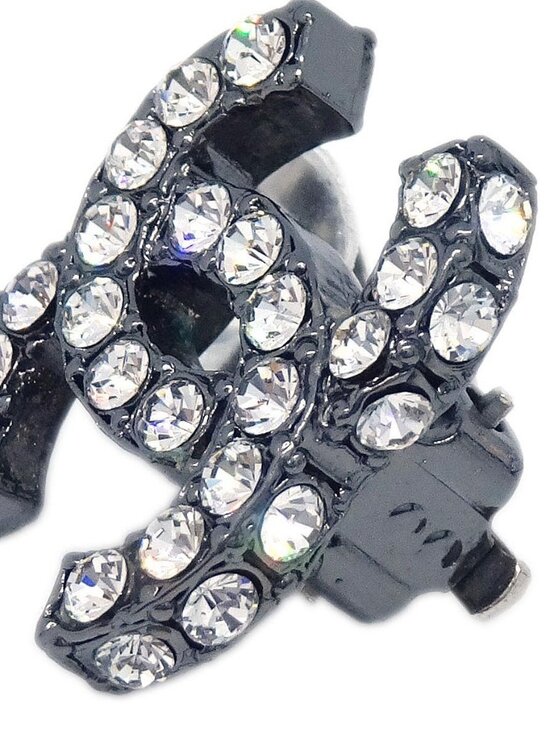 Chanel CC Silver Rhinestone Clip-On Earrings 03A 136262 main image 5